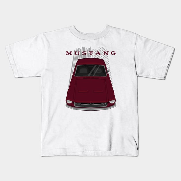 Ford Mustang Fastback 1968 - Royal Maroon Kids T-Shirt by V8social